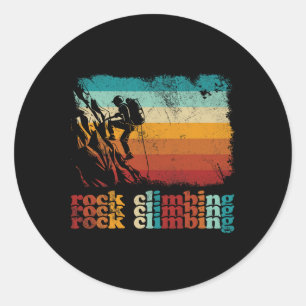 Retro Vintage Rock Climbing Climber Rock Climbing Classic Round Sticker