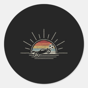 Retro Vintage Rocket Soccer Car  Classic Round Sticker