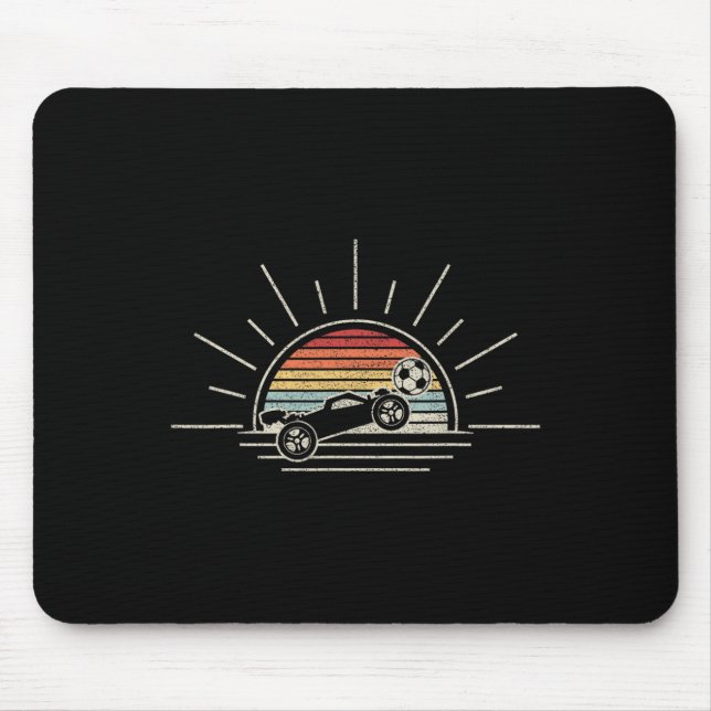 Retro Vintage Rocket Soccer Car  Mouse Pad (Front)