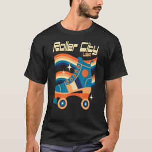 Retro Vintage Roller City Usa Roller Skate Design T-Shirt