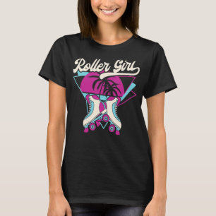 Retro Vintage Roller Girl Skater Skating 70s 80s S T-Shirt