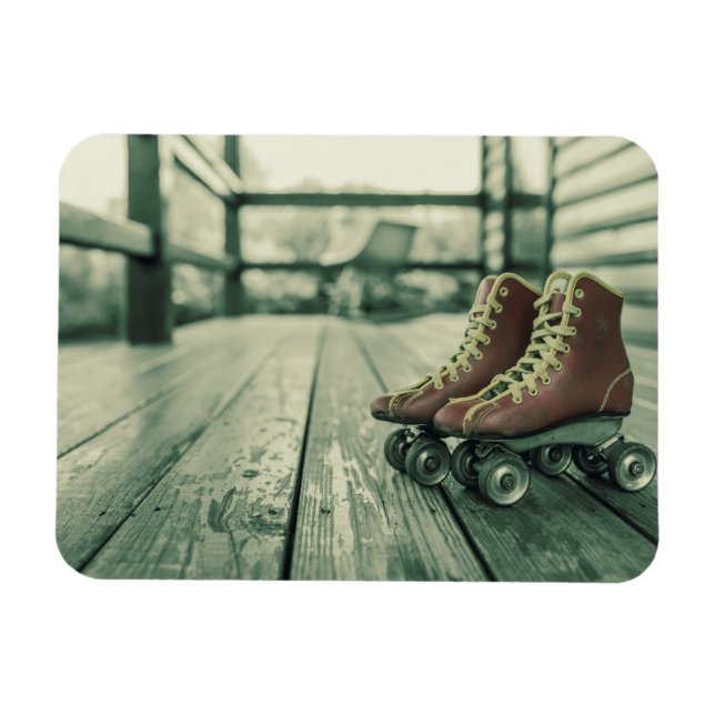 Retro Vintage Roller Skates Magnet (Horizontal)