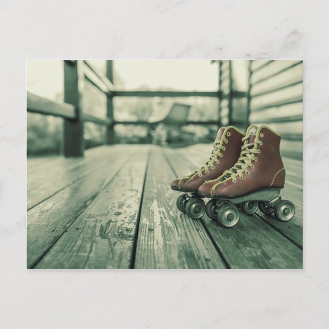 Retro Vintage Roller Skates Postcard (Front)