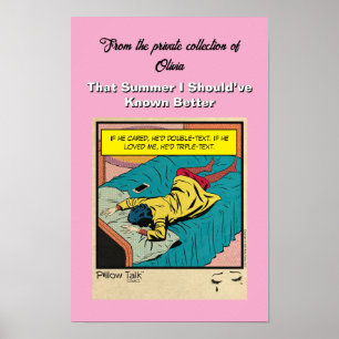 Retro Vintage Romance Comic: Pillow Talk Poster