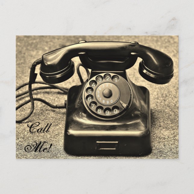 Retro Vintage Rotary Telephone Call Me Postcard (Front)