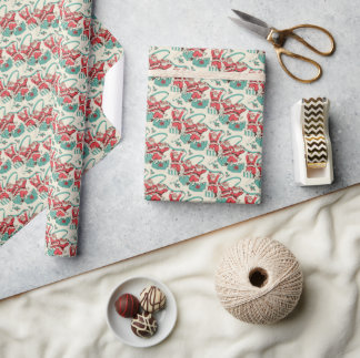 Retro Vintage Santa Christmas Wrapping Paper