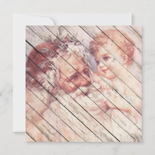 Retro   Vintage Santa Claus With Child Holiday Card