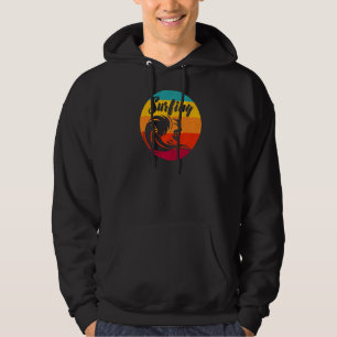 Retro Vintage Santa Cruz Bear Surfing Summer Beach Hoodie