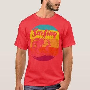 Retro Vintage Santa Cruz Bear Surfing Summer Beach T-Shirt