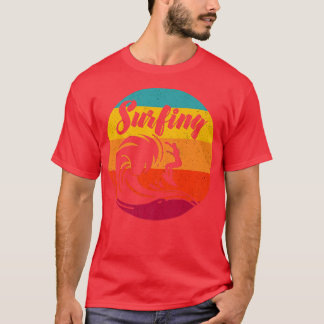 Retro Vintage Santa Cruz Bear Surfing Summer Beach T-Shirt