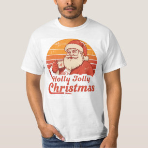 Retro Vintage Santa T-Shirt with 70s Sunset Design