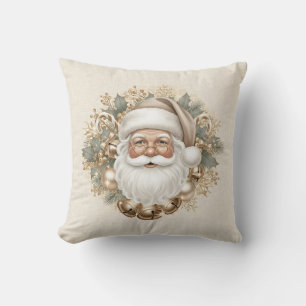 Retro Vintage Santa Throw Pillow