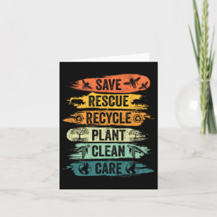 Retro Vintage Save Bees Rescue Animals Recycle Fun Card