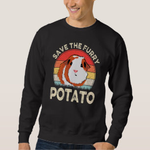 Retro Vintage Save The Furry Potato Guinea Pig Sweatshirt