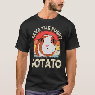 Retro Vintage Save The Furry Potato Guinea Pig T-Shirt