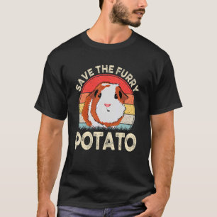 Retro Vintage Save The Furry Potato Guinea Pig T-Shirt