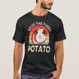 Retro Vintage Save The Furry Potato Guinea Pig T-Shirt