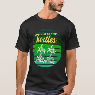 Retro Vintage Save The Turtles Turtle For Men T-Shirt