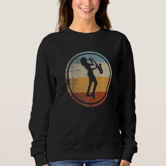 Retro Vintage Saxophone Female Saxophonist   Sweatshirt