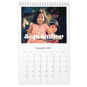 Retro vintage script family calendar 2027