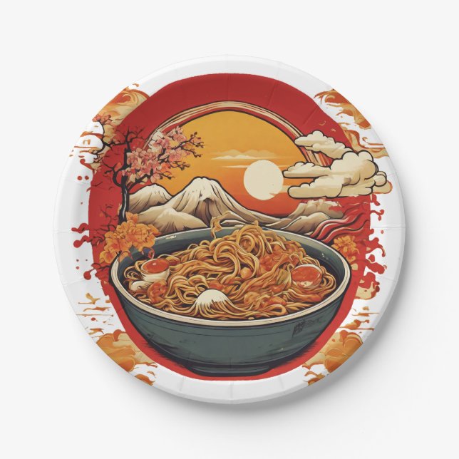 Retro vintage script logo printable drawing paper plate (Front)