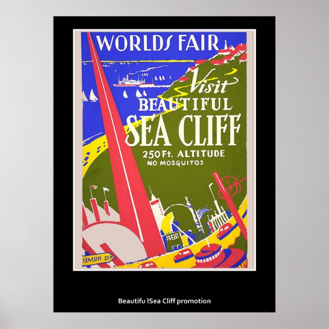 Retro Vintage Sea Cliff Poster (Front)