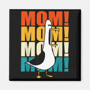 Retro Vintage Seagull Mum Life Funny Bird Lover Magnet