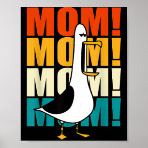 Retro Vintage Seagull Mum Life Funny Bird Lover Poster