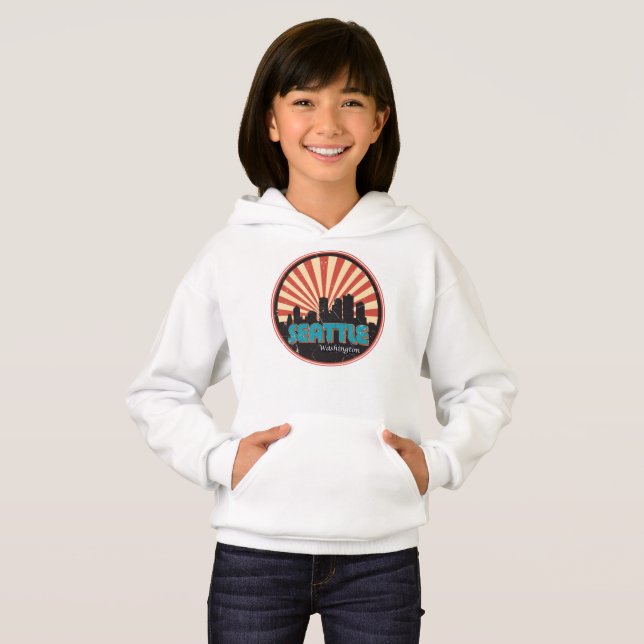 Retro Vintage Seattle Washington State Skyline 80s (Front Full)