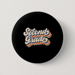Retro Vintage Second Grade Student Teacher Ck To S 6 Cm Round Badge