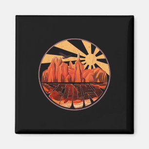 Retro Vintage Sedona Arizona T Shirt Hiking Sunset Magnet