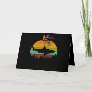 Retro Vintage Shark Pumpkin Halloween Gifts Holiday Card
