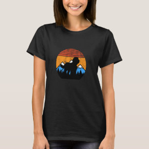 Retro Vintage Sheepadoodle Dog Mountains Distresse T-Shirt