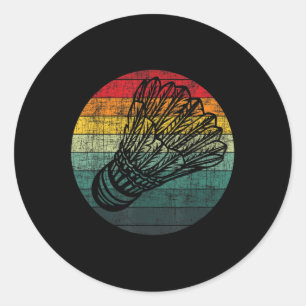 Retro Vintage Shuttle - Birdie Badminton Lover Ath Classic Round Sticker