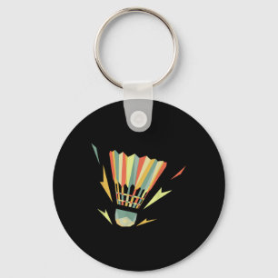 Retro Vintage Shuttle Player Badminton Key Ring