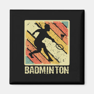 Retro Vintage Shuttle Player Badminton Magnet