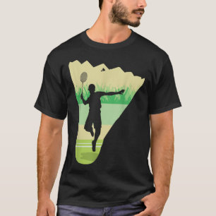 Retro Vintage Shuttle Player Badminton T-Shirt