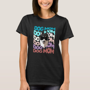 Retro Vintage Siberian Husky Dog Mom Cool Sunglass T-Shirt