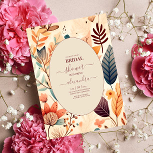 Retro Vintage Sixties Terracotta Bridal Invitation
