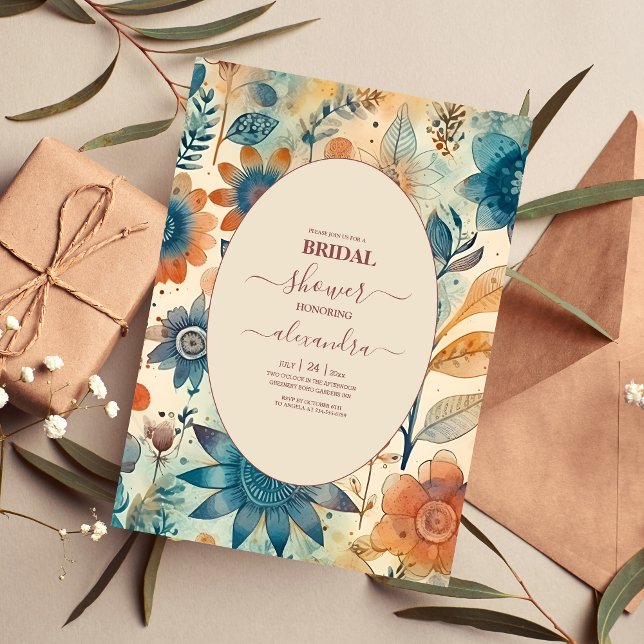 Retro Vintage Sixties Terracotta Bridal Invitation (Creator Uploaded)