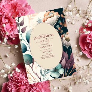 Retro Vintage Sixties Terracotta Engagement Invitation