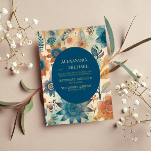 Retro Vintage Sixties Terracotta Wedding