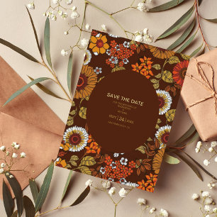 Retro Vintage Sixties Terracotta Wedding