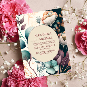 Retro Vintage Sixties Terracotta Wedding Invitation