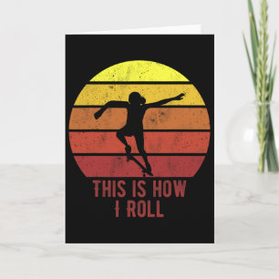 Retro Vintage Skater Girl Skateboard Skateboarding Card