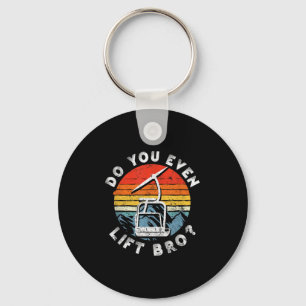 Retro Vintage Ski Do You Even Lift Bro_ _1 Key Ring