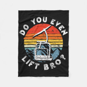 Retro Vintage Ski Do You Even Lift Bro 2 Fleece Blanket