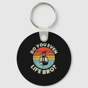 Retro Vintage Ski Do You Even Lift Bro_ _2 Key Ring