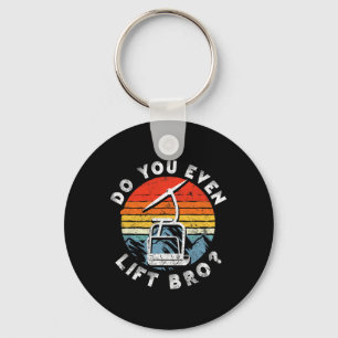 Retro Vintage Ski Do You Even Lift Bro 2 Key Ring