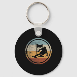 Retro Vintage Ski Skier Design Skiing Slalom  Key Ring